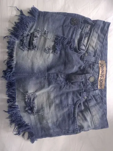Mini saia Jeans Infantil John John Desfiado