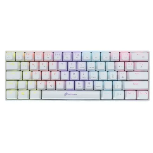 Mini Teclado OEX Mecânico Gamer Ziggy Tc607, LED Rainbow, Switch Outemu Red, ABNT Branco