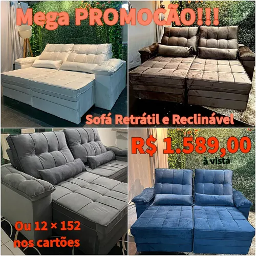 Sofá Retrátil e Reclinável em Promoção! De R$ 1.829 por R$ 1.589 