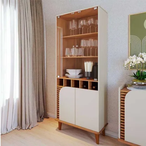 Cristaleira Retrô Design Ripado e Elegante rf76