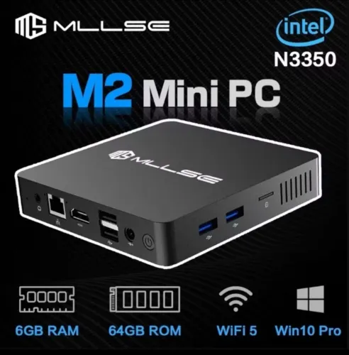 Mini Pc mllse n3350 64gb 6gb ram slot m2