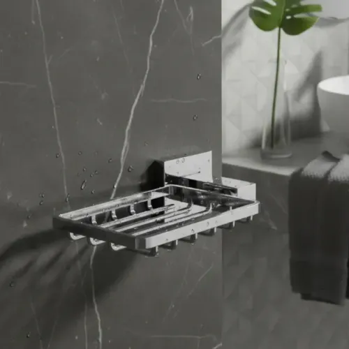 Saboneteira Inox Quadrado Cromado