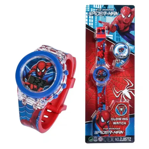 Relógio infantil luminoso Homem-Aranha