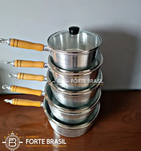 Conjunto de panelas de alumínio batido com cabo de frigideira 