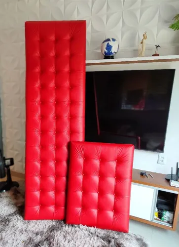 Painel Estofado Vermelho - Decore sua casa!