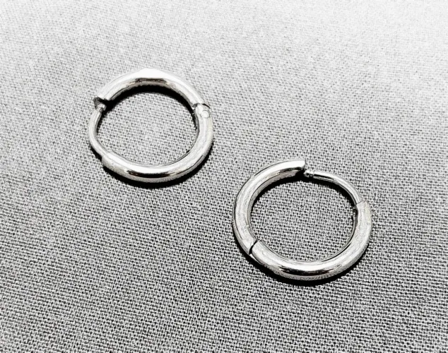 Par de brinco aço inox argola 15mm