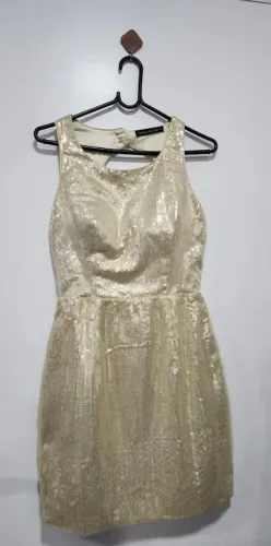Vestido dourado de festa Heloisa Machado Tam. M