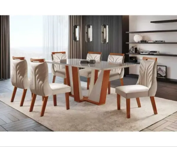 Mesa de Jantar com 6 Cadeiras 1,80x0,90m DIVIDIMOS EM ATE 10 X SEM JUROS 