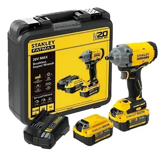 CHAVE DE IMPACTO STANLEY 1/2POL C/2BAT 20V 4AH MA +MALETA TSTA 