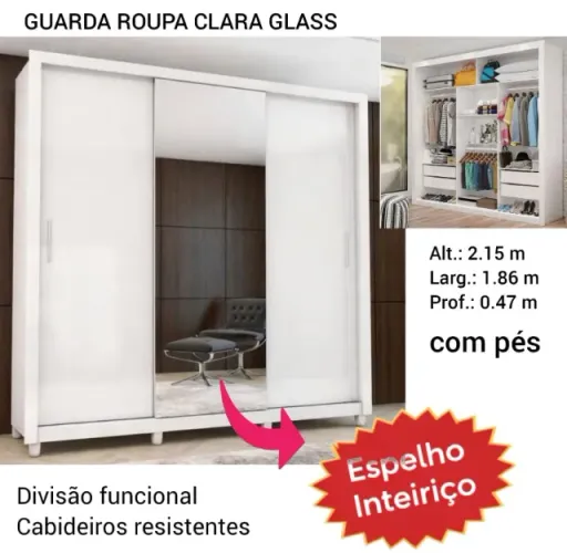 Guarda roupa clara Glass