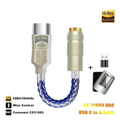CX31993 DAC USB Tipo C A 3,5mm Adaptador P2