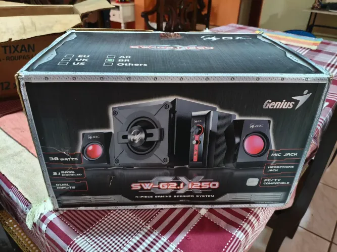 Caixa de Som Gamer Genius GX SW-G2.1 1250 (38W RMS) - Na Caixa