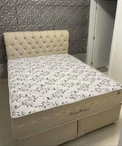 Cama box queen size conjunto completo