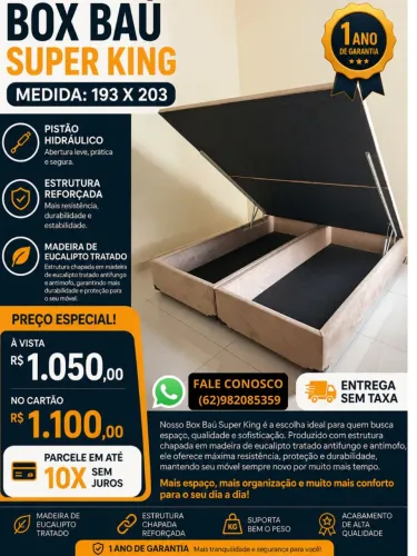 BOX BAU SUPER KING 193*203 BLINDADO 