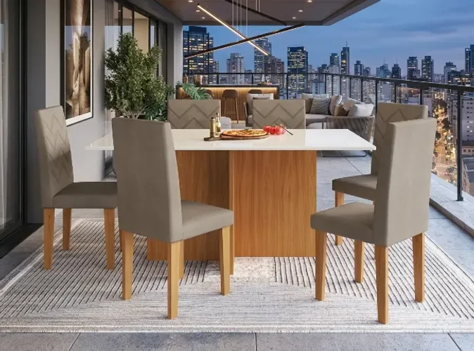 MESA DE JANTAR CONJUNTO MAIAMI 6 CADEIRAS - COMPRE HOJE RECEBA AMANHÃ