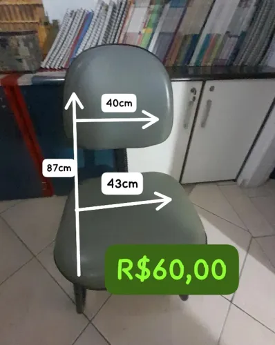 Cadeira de escritório - Verde musgo - Encosto flexível