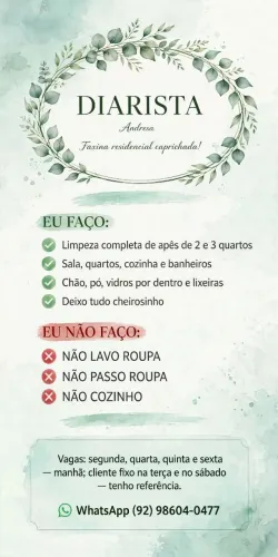 Diarista caprichosa - Limpeza Residencial