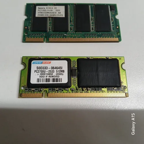 Vendo duas memórias RAM DDR notebooks antigas