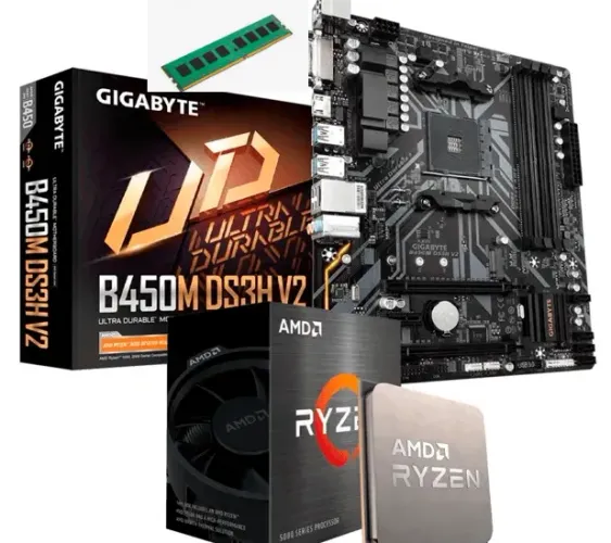 Kit upgrade Gamer Gigabyte B450m Ryzen 7 1700+Memoria 8gb ddr4