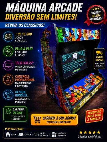 Fliperama portátil Arcade 10 mil jogos