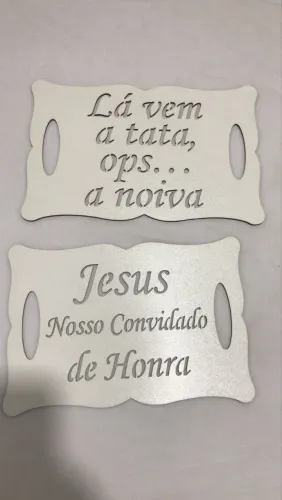 Plaquinha para casamento