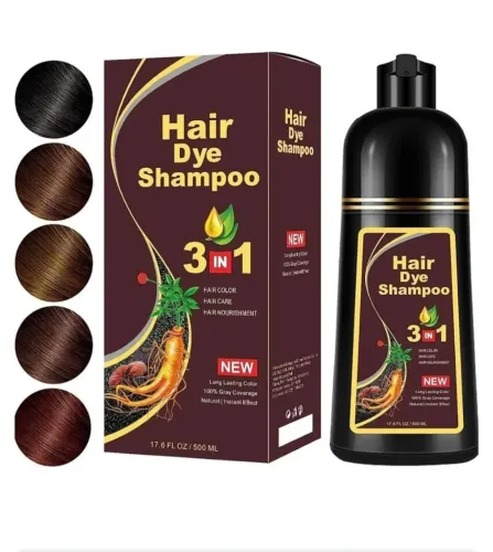 Shampoo tonalizante 3 em 1 castanho para homens e mulheres 