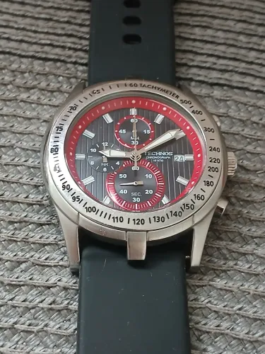Raro Relógio antigo original TECHNOS CHRONOGRAPH de coleção 
