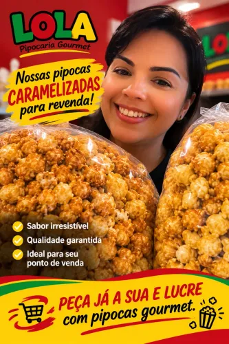 Revenda de Pipoca Gourmet Caramelizada kg / Renda Extra