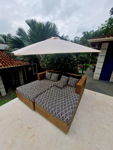 Chase long 2 peças em fibra sintética varanda área externa almofadada