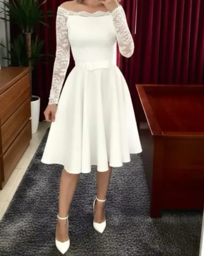 Vestido branco noiva para casamento civil - M