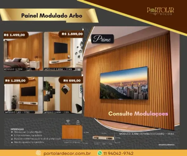 Painel modulado arbo, a pronta entrega
