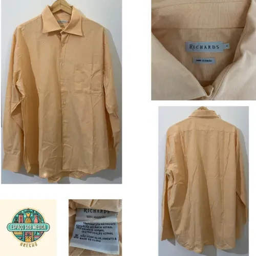 Camisa Richards 100% algodão salmão