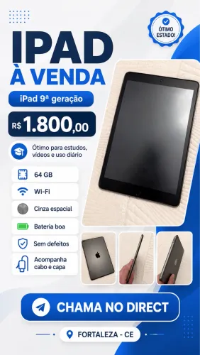 Ipad 9ª geração 64GB + Capa