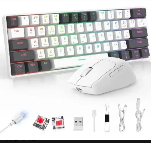 Vendo esse kit completo de teclado mecânico + mouse gamer nunca usado e lacrado
