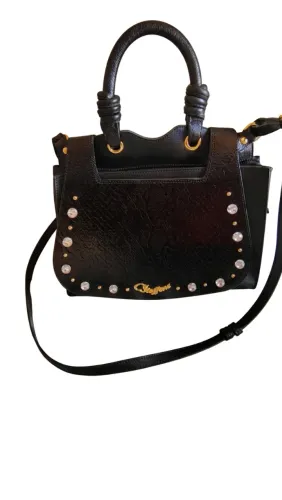 Bolsa Carmen Steffens em couro preta