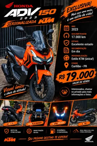 ***VENDO ADV 150 PERSONALIZADA KTM***