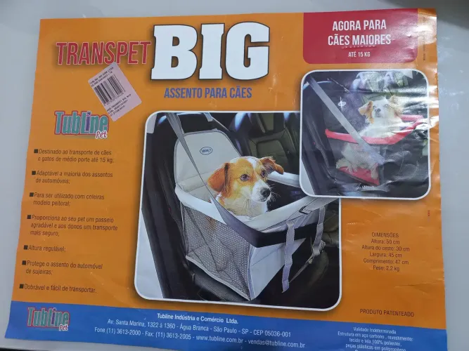 Assento para cães , até 15kg