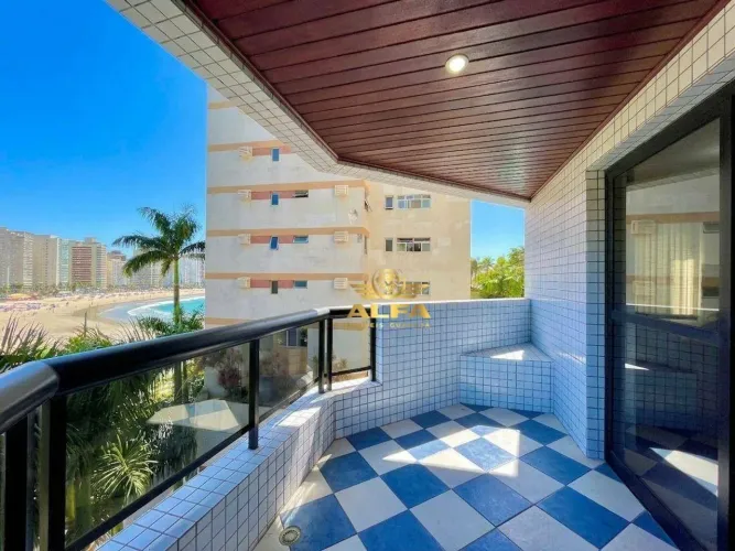 Apartamento com vista para o mar na Praia das Astúrias Alfa Imóveis Guarujá