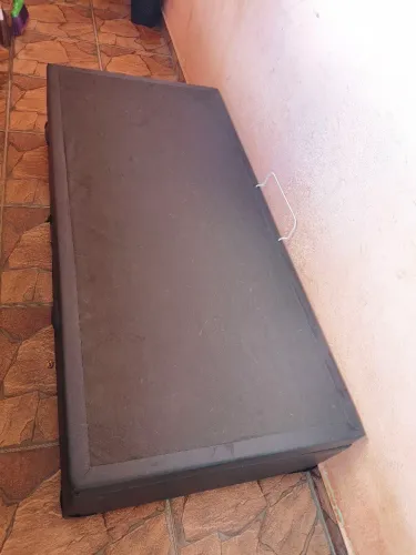 Cama box baú solteiro seminona preta