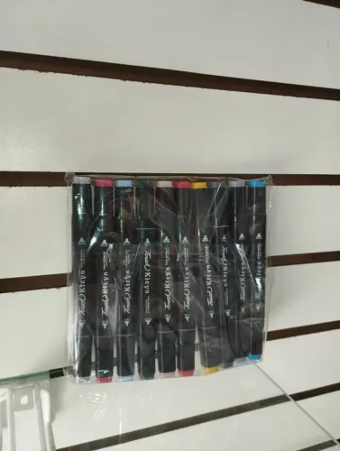Kit Canetas Marcadores Touch Twin 12 Cores Profissional Álcool Desenho Arte
