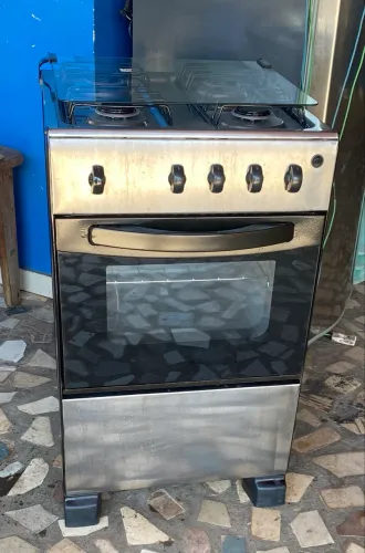 Fogão 4 bocas Esmaltec frente Inox. ENTREGO