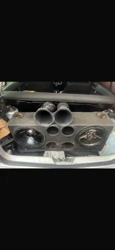 Som automotivo 2 altos falantes de 12 2 cornetas 200w