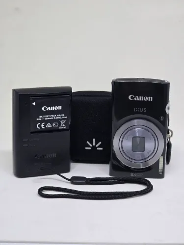 Câmera Digital Canon IXUS 160 20.1MP Preta CCD Zoom 8x Completa