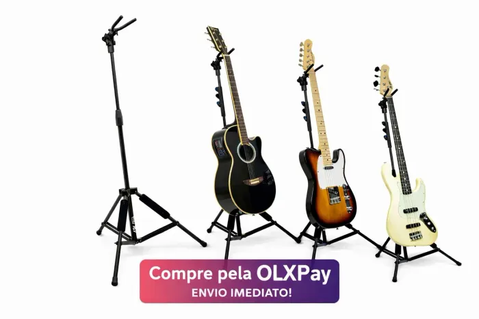 Suporte de palco profissional para violão, guitarra ou baixo com apoio suspenso