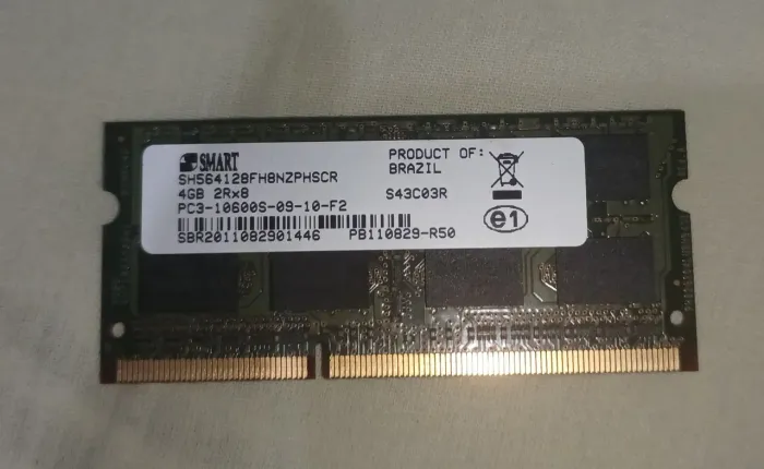 Memória 4gb Ddr3 1333mhz Pc3-10600s 2rx8 Smart