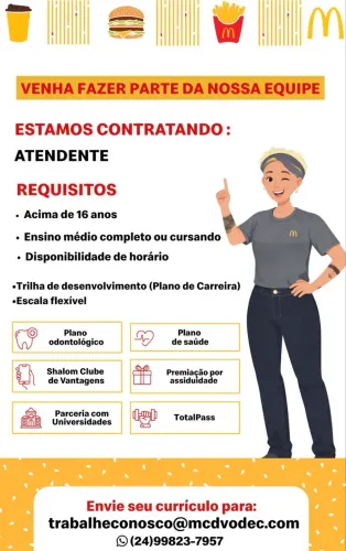 Vaga atendente 
