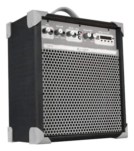 Caixa De Som Amplificada Multiuso Up! 8 Fm Usb Bl Ll Audio com microfone