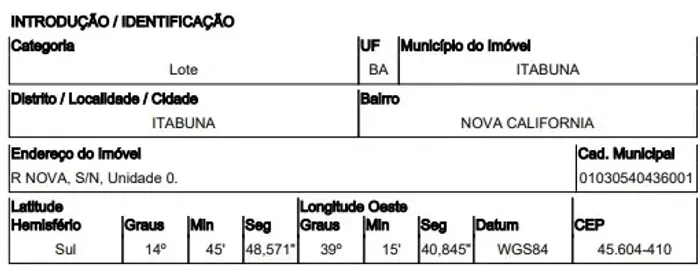 Terreno Gleba 53.000 M2 Rua Nova, bairro Califórnia em Ilhéus BA