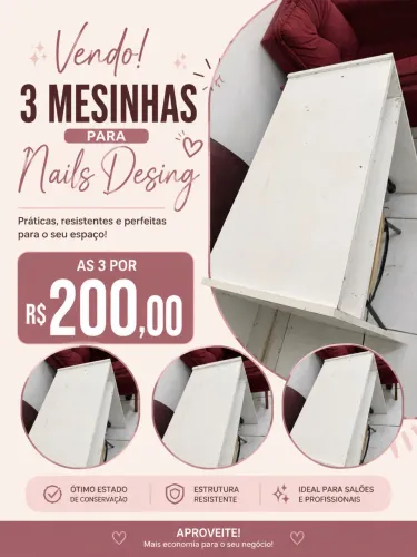 Mesinhas para Nail Design - As 3 por R$ 200