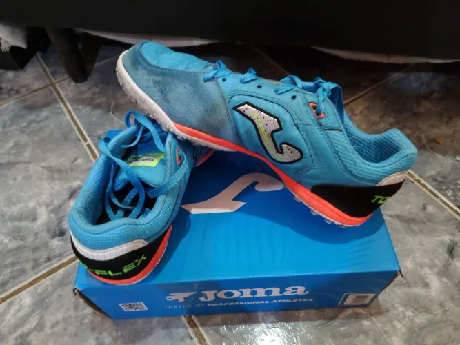 Chuteira de Society Joma Top Flex Turquesa Tamanho 41